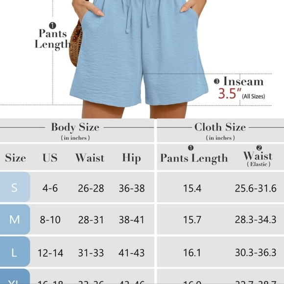 Chiclily Womens Casual Drawstring Shorts Black Summer Elastic Waist Shorts - Picture 4 of 4